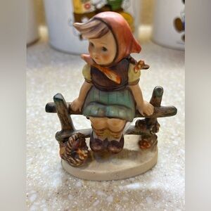 Hummel Little Girl on a Fence Vintage Hummel Just Resting 1938